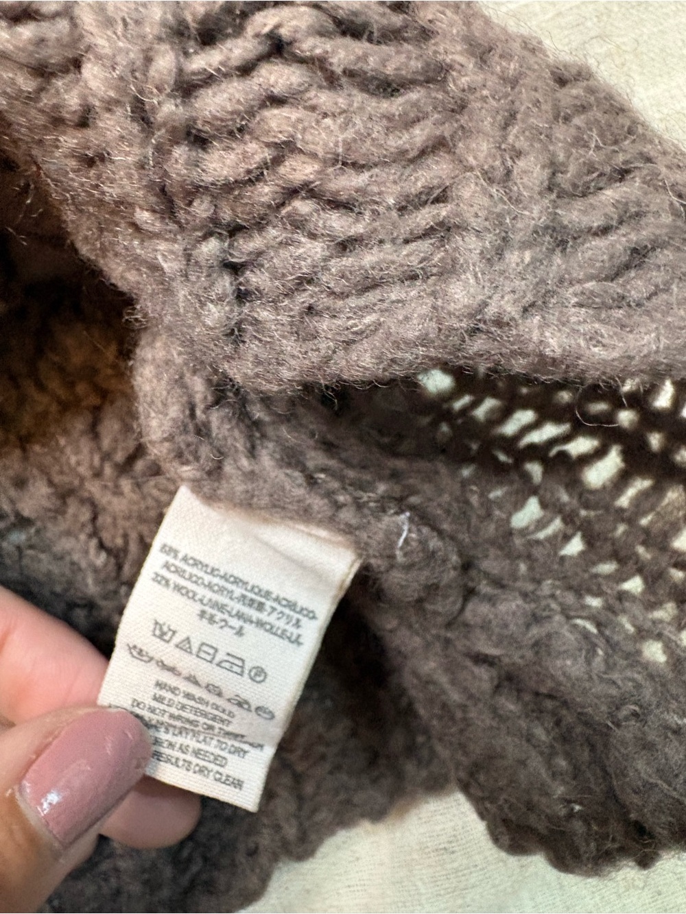 Free People Crashing Waves Pullover Sweater Sz Small Cocoa Brown Open Knit Boho - Picture 6 of 7
